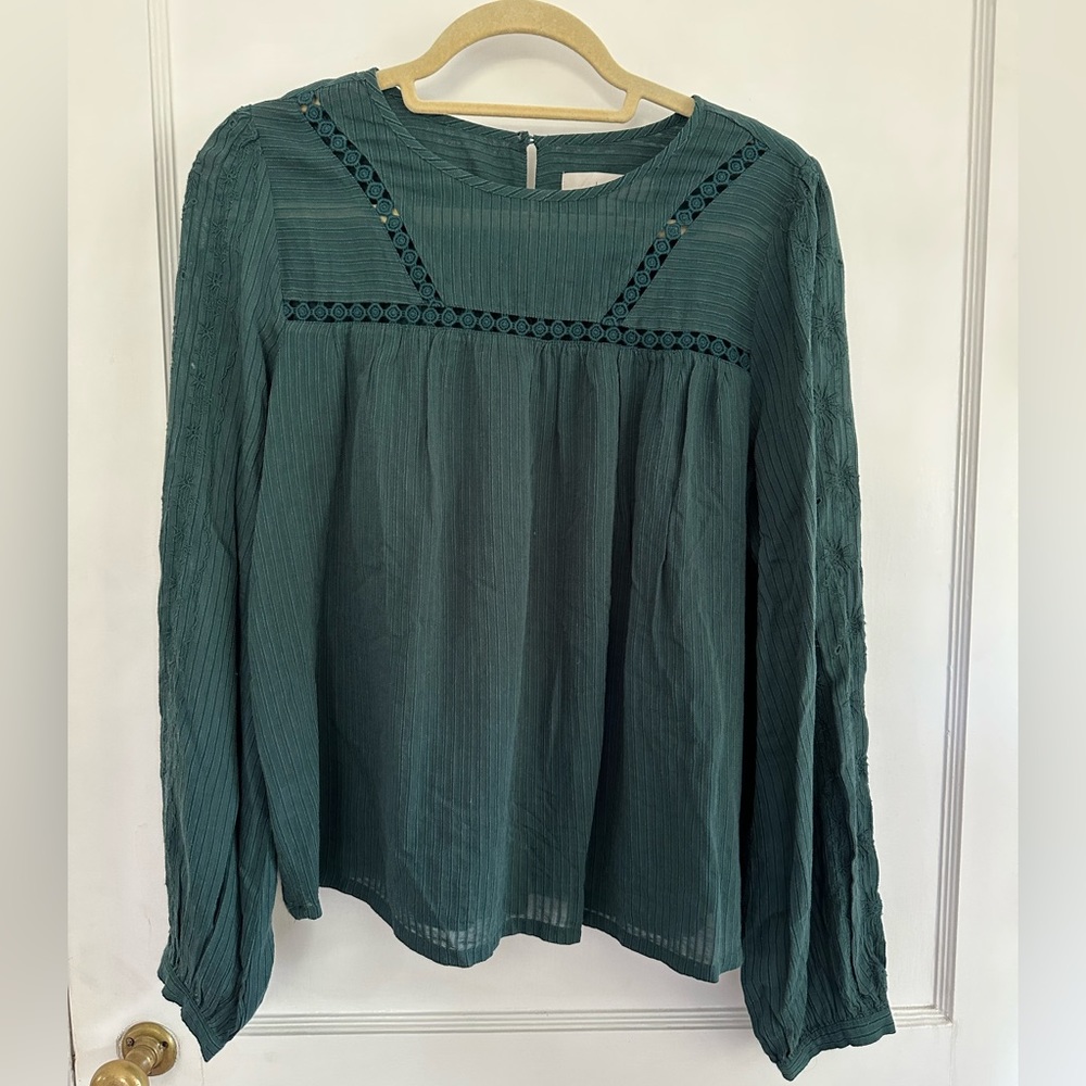 Loft teal blouse size medium